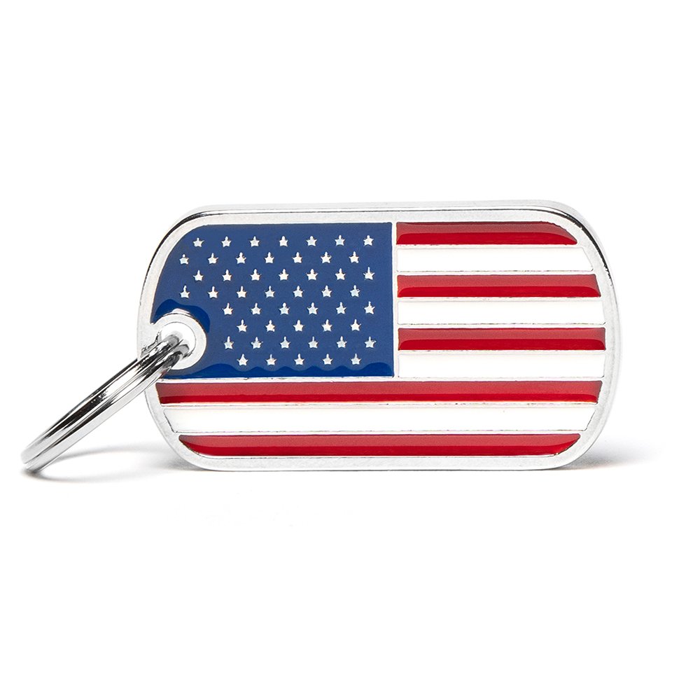 american flag pet ID tags